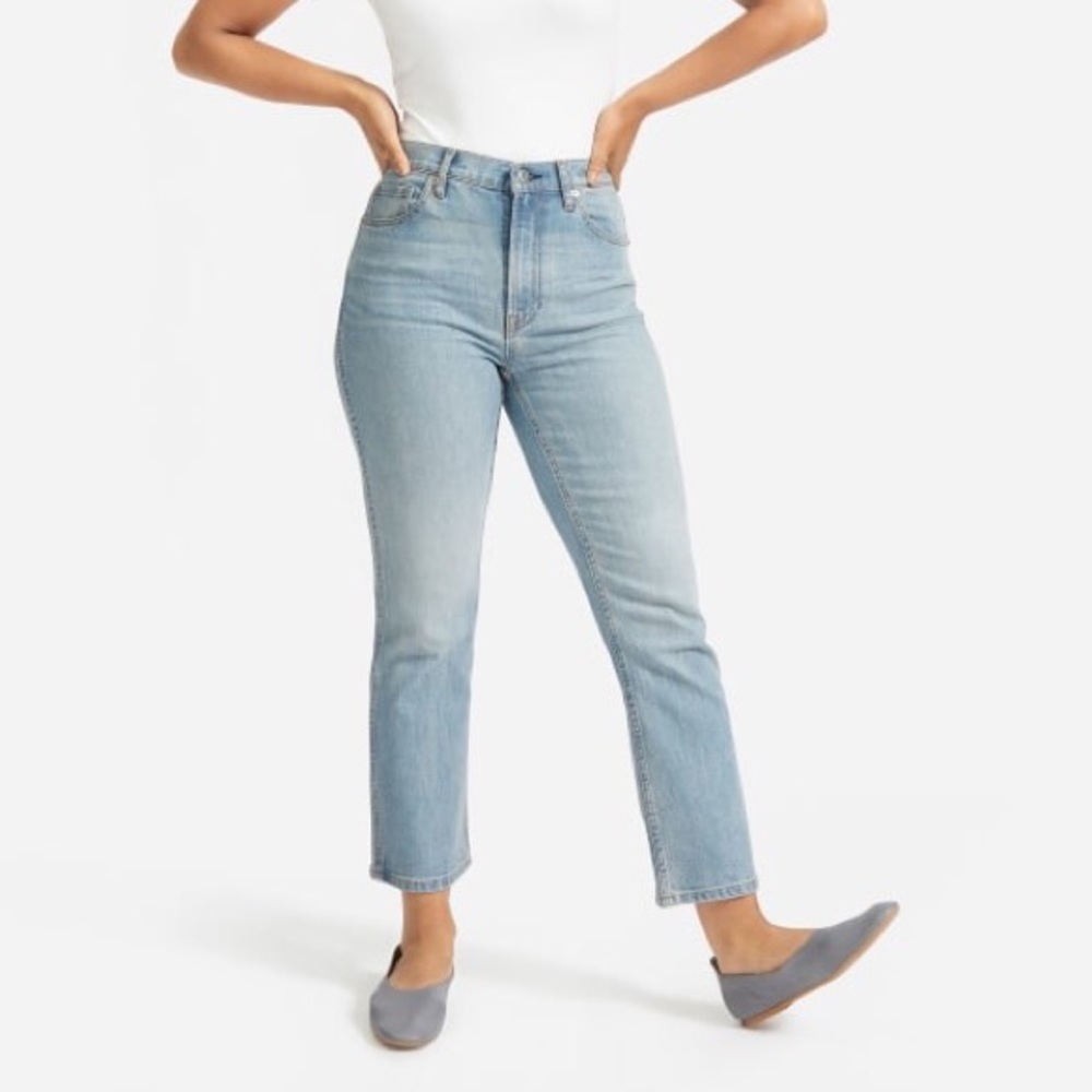 Everlane Cheeky Bootcut Jeans w/ Raw Hem